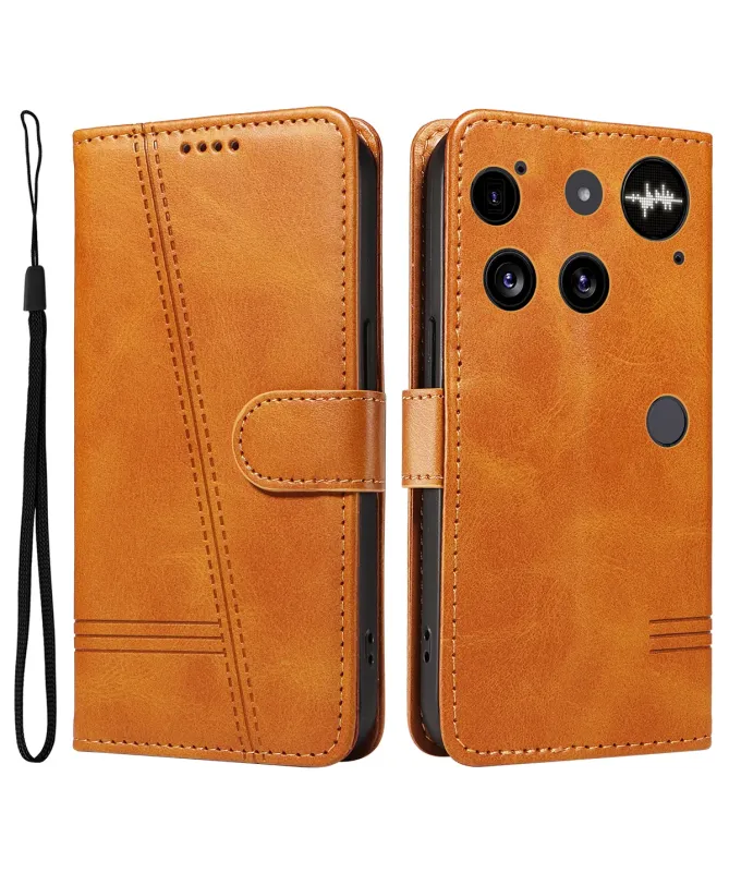 Housse Nothing Phone (3) Effet Cuir Lignes Gravées