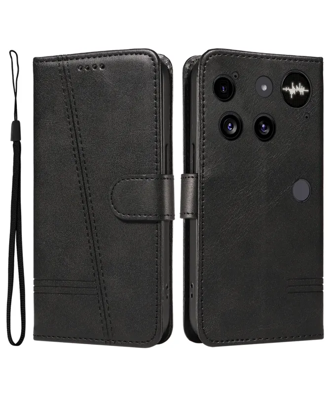 Housse Nothing Phone (3) Effet Cuir Lignes Gravées