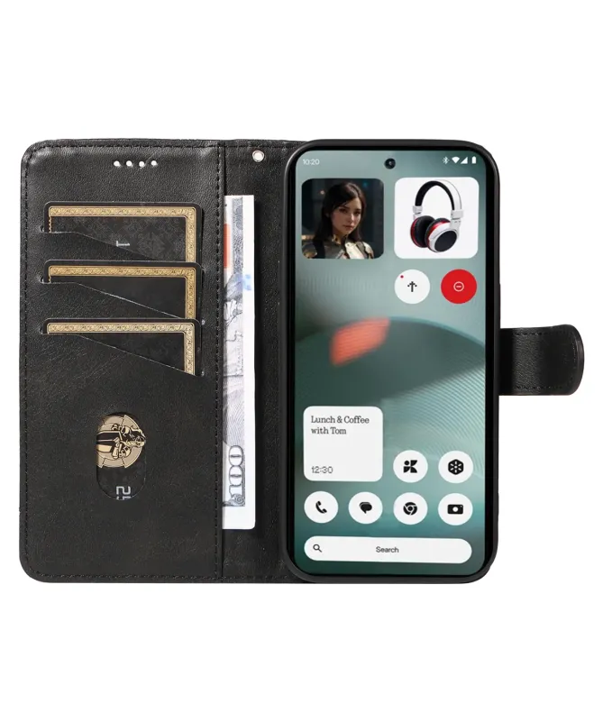 Housse Nothing Phone (3) Effet Cuir Lignes Gravées
