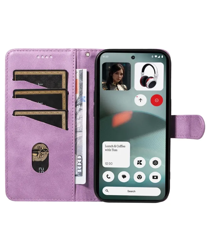 Housse Nothing Phone (3) Effet Cuir Lignes Gravées