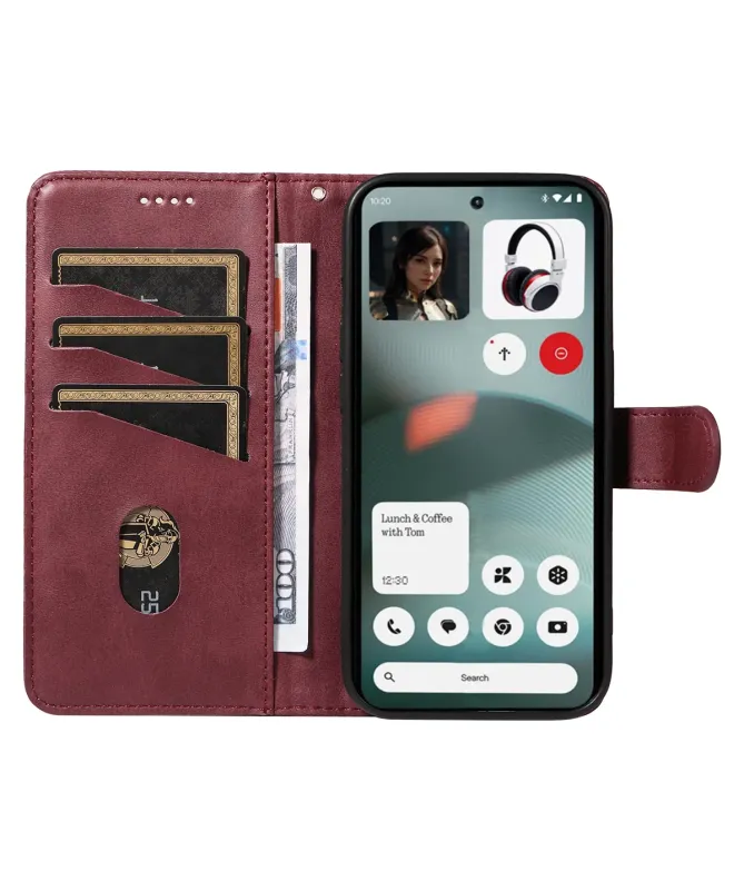 Housse Nothing Phone (3) Effet Cuir Lignes Gravées