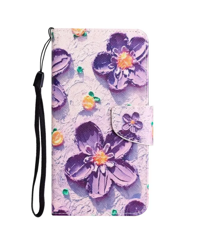 Housse Xiaomi Redmi 10C Fleurs Violettes en Relief