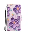 Housse Xiaomi Redmi 10C Fleurs Violettes en Relief