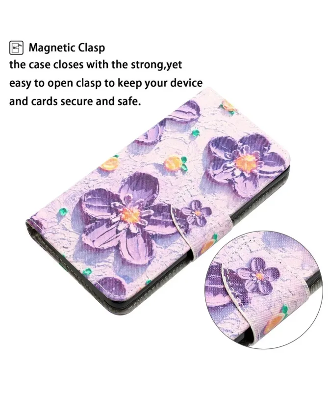 Housse Xiaomi Redmi 10C Fleurs Violettes en Relief