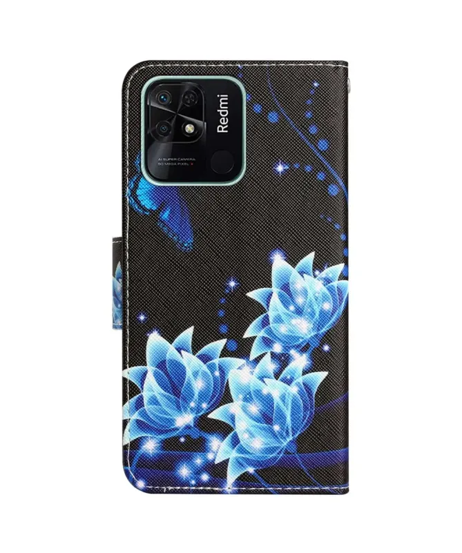 Housse Xiaomi Redmi 10C Fleurs de Lotus Bleues