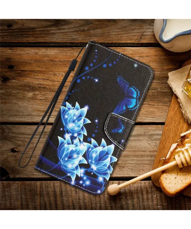 Housse Xiaomi Redmi 10C Fleurs de Lotus Bleues