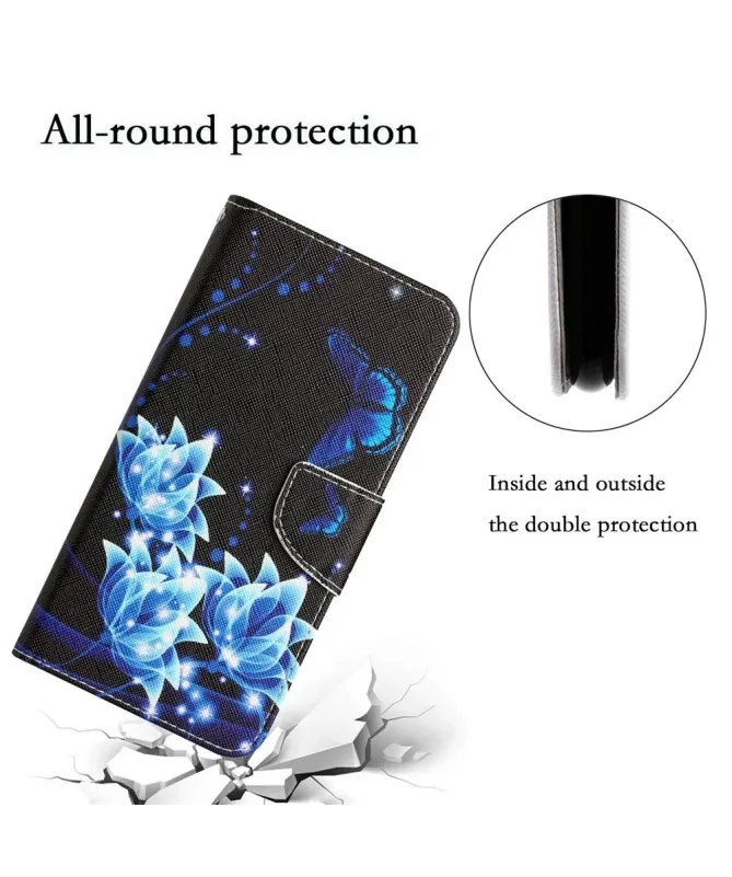 Housse Xiaomi Redmi 10C Fleurs de Lotus Bleues