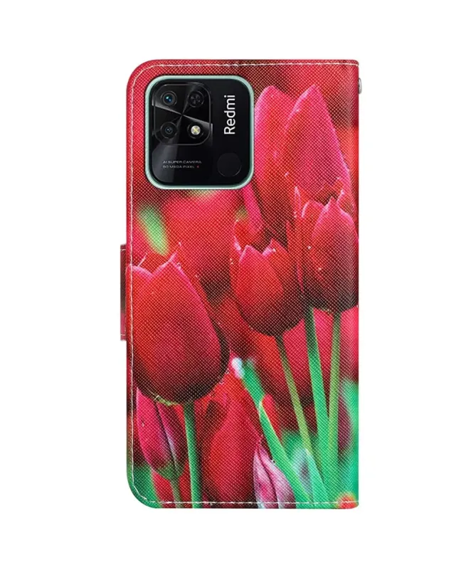 Housse Xiaomi Redmi 10C Tulipes Rouges