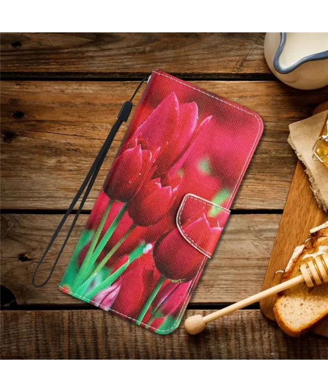 Housse Xiaomi Redmi 10C Tulipes Rouges