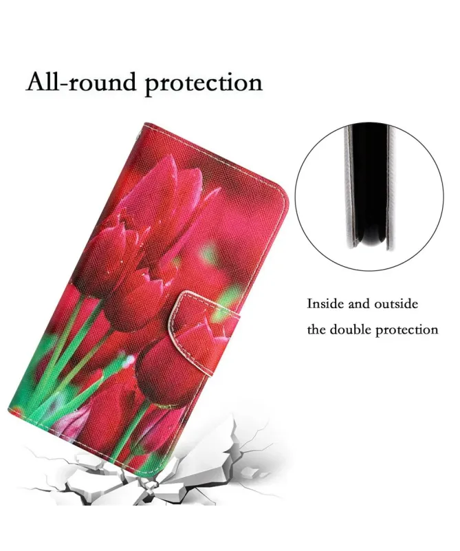 Housse Xiaomi Redmi 10C Tulipes Rouges