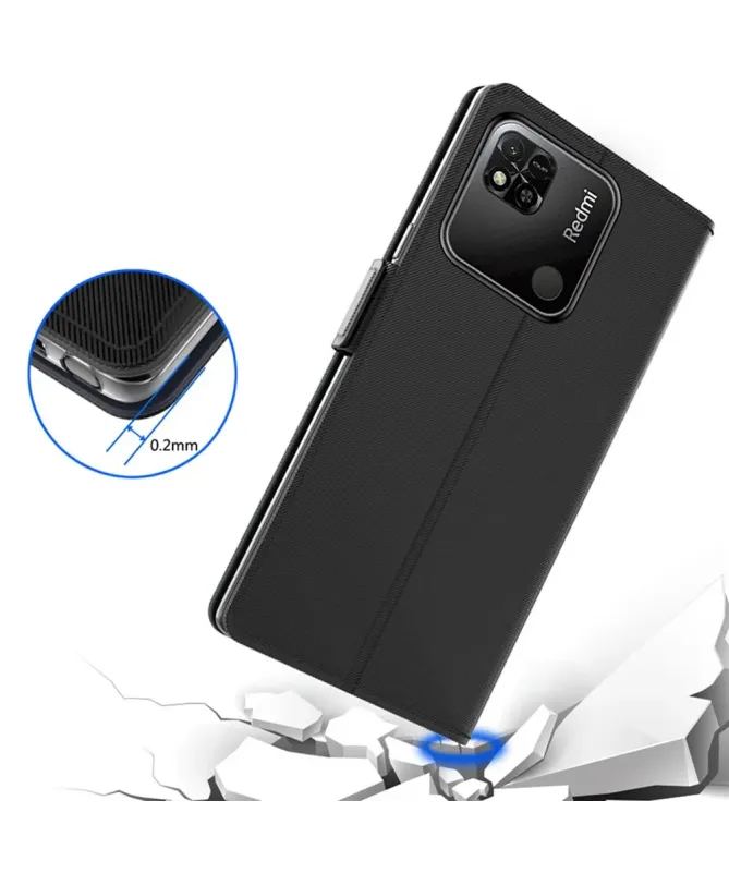 Housse Xiaomi Redmi 10C Flip premium porte cartes avec miroir