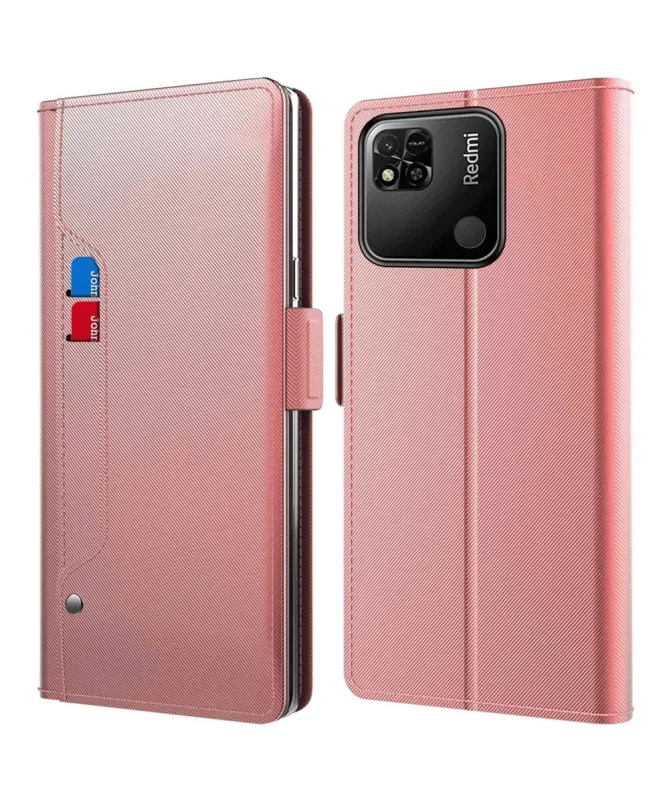 Housse Xiaomi Redmi 10C Flip premium porte cartes avec miroir