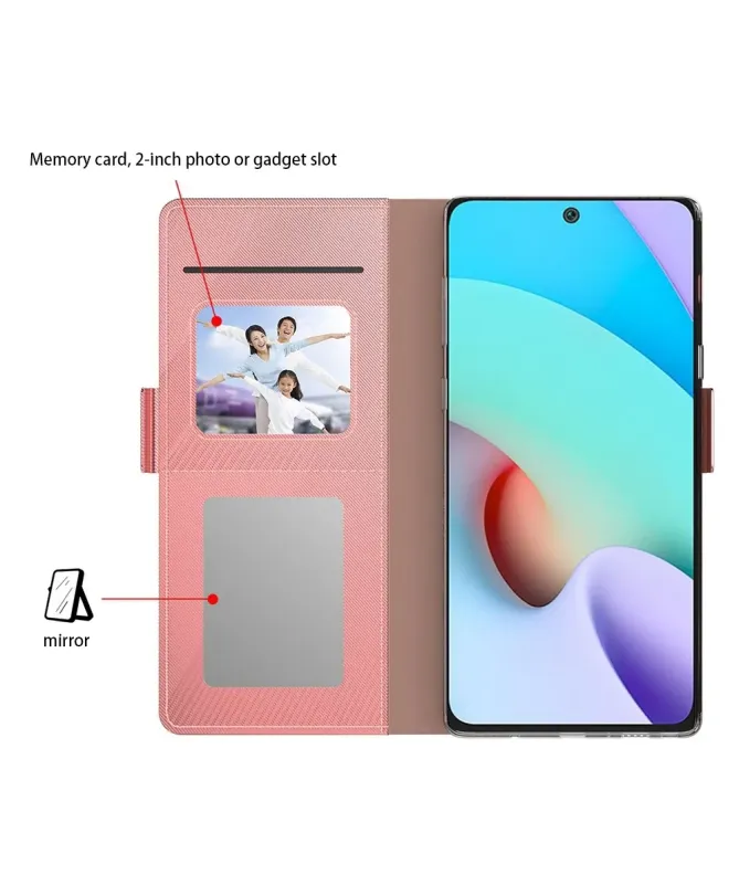 Housse Xiaomi Redmi 10C Flip premium porte cartes avec miroir
