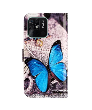 Housse Xiaomi Redmi 10C Papillon Bleu