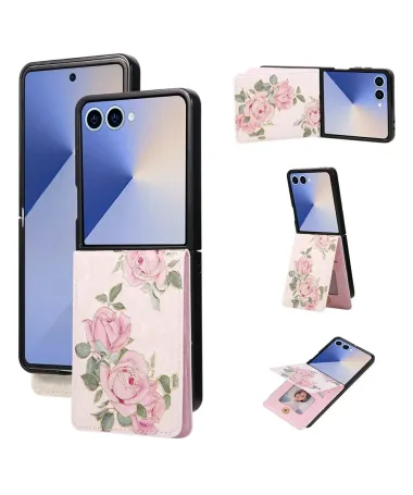 Housse Samsung Galaxy Z Flip 7 fleurs roses