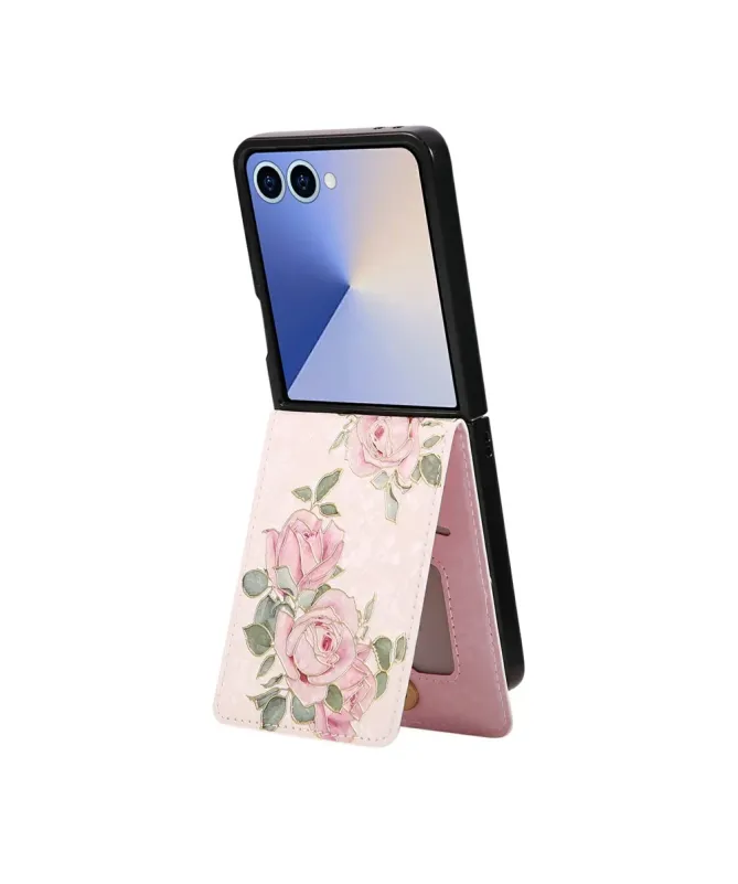Housse Samsung Galaxy Z Flip 7 fleurs roses