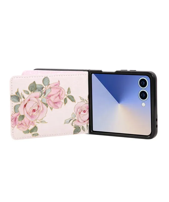 Housse Samsung Galaxy Z Flip 7 fleurs roses