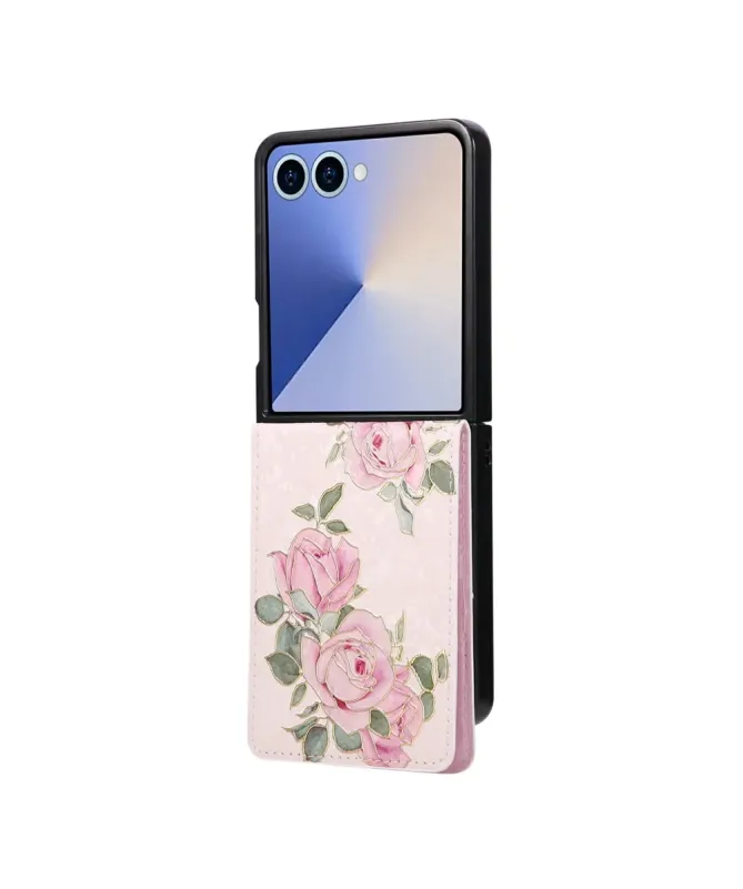 Housse Samsung Galaxy Z Flip 7 fleurs roses