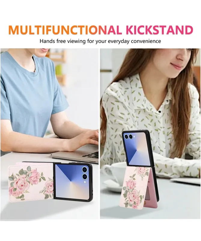 Housse Samsung Galaxy Z Flip 7 fleurs roses
