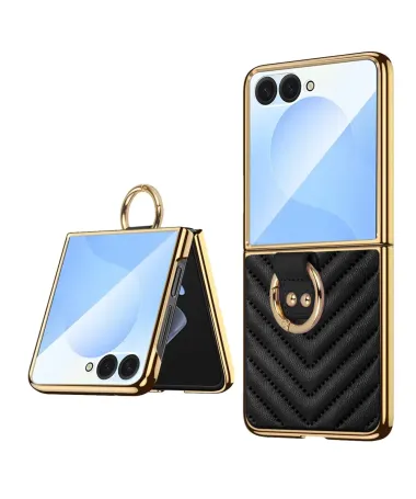 Coque Samsung Galaxy Z Flip 7 Luxe Anneau Doré
