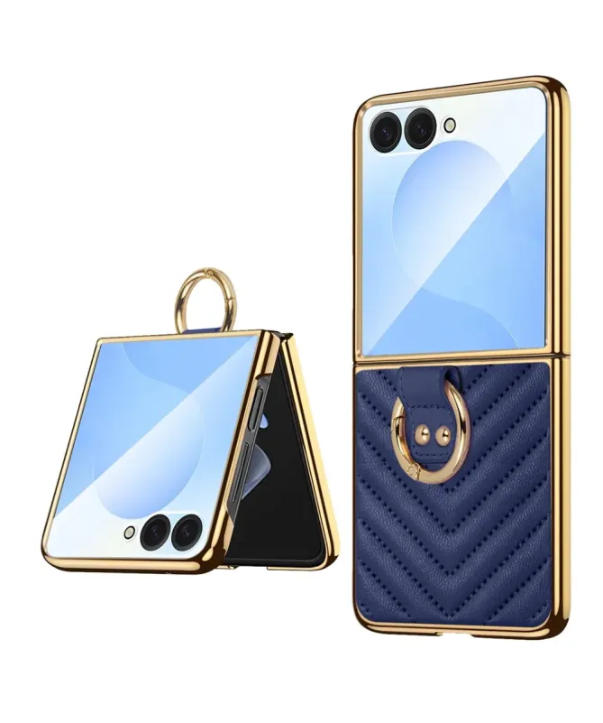 Coque Samsung Galaxy Z Flip 7 Luxe Anneau Doré