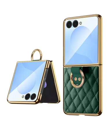 Coque Samsung Galaxy Z Flip 7 Luxe Matelassé Anneau