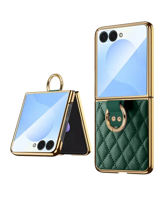 Coque Samsung Galaxy Z Flip 7 Luxe Matelassé Anneau