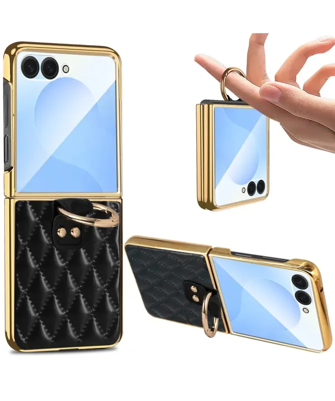 Coque Samsung Galaxy Z Flip 7 Luxe Matelassé Anneau