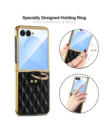 Coque Samsung Galaxy Z Flip 7 Luxe Matelassé Anneau