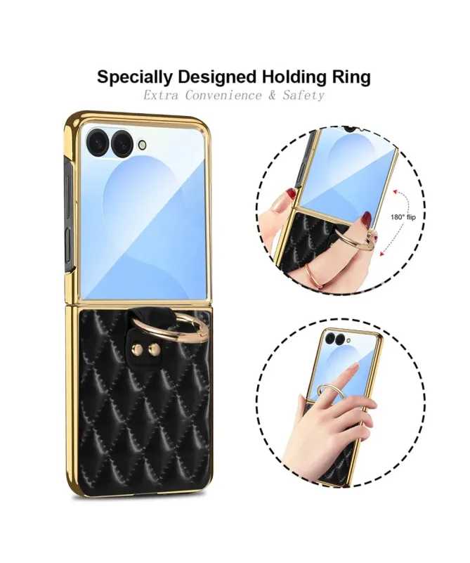 Coque Samsung Galaxy Z Flip 7 Luxe Matelassé Anneau