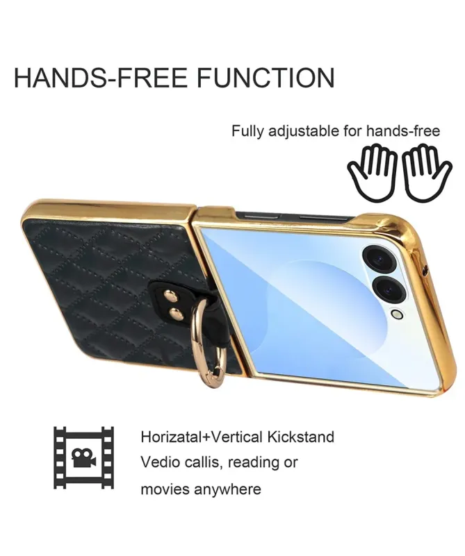 Coque Samsung Galaxy Z Flip 7 Luxe Matelassé Anneau