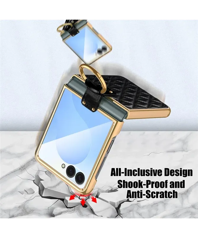 Coque Samsung Galaxy Z Flip 7 Luxe Matelassé Anneau