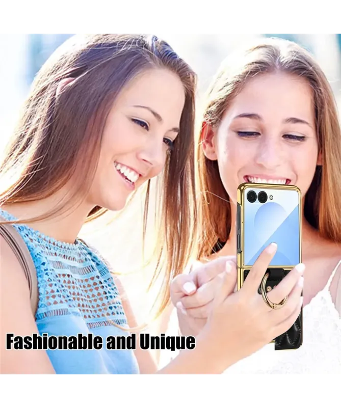 Coque Samsung Galaxy Z Flip 7 Luxe Matelassé Anneau