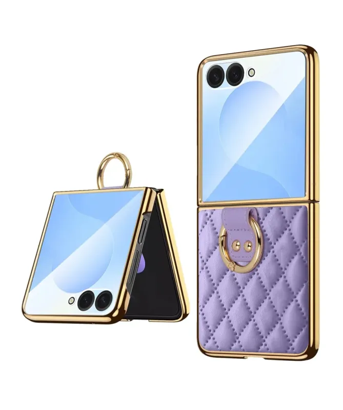 Coque Samsung Galaxy Z Flip 7 Luxe Matelassé Anneau