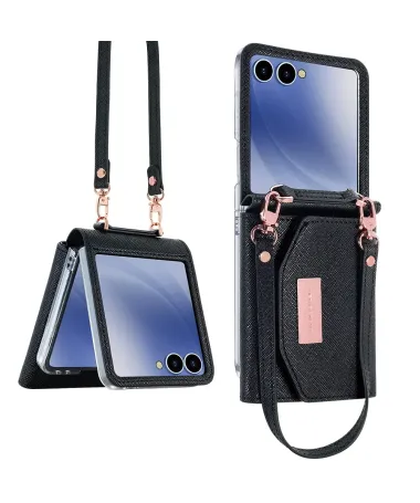 Housse Sacoche Samsung Galaxy Z Flip 7 Portefeuille Lanière