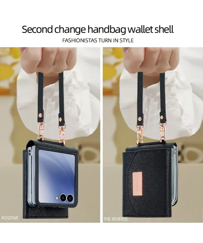 Housse Sacoche Samsung Galaxy Z Flip 7 Portefeuille Lanière