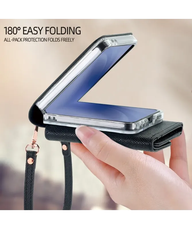 Housse Sacoche Samsung Galaxy Z Flip 7 Portefeuille Lanière