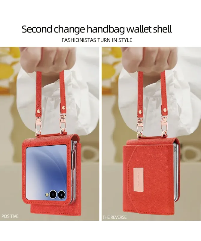 Housse Sacoche Samsung Galaxy Z Flip 7 Portefeuille Lanière