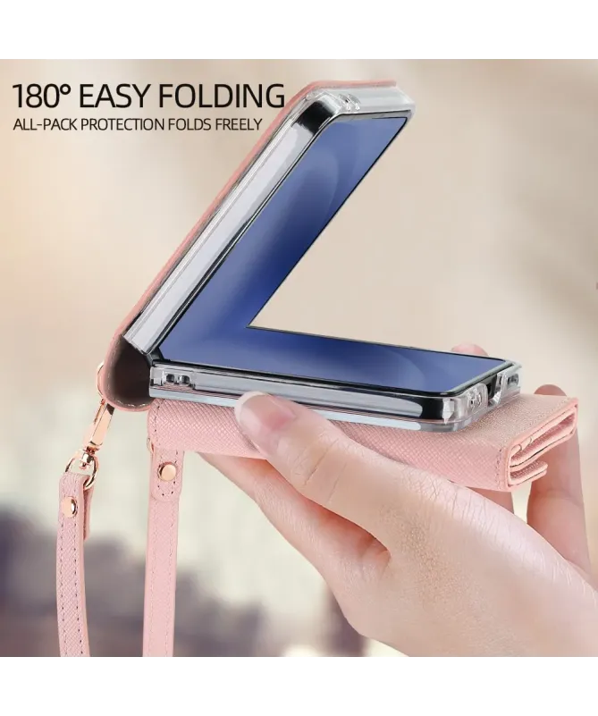 Housse Sacoche Samsung Galaxy Z Flip 7 Portefeuille Lanière