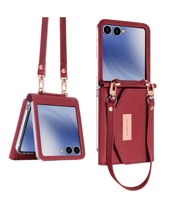 Housse Sacoche Samsung Galaxy Z Flip 7 Portefeuille Lanière