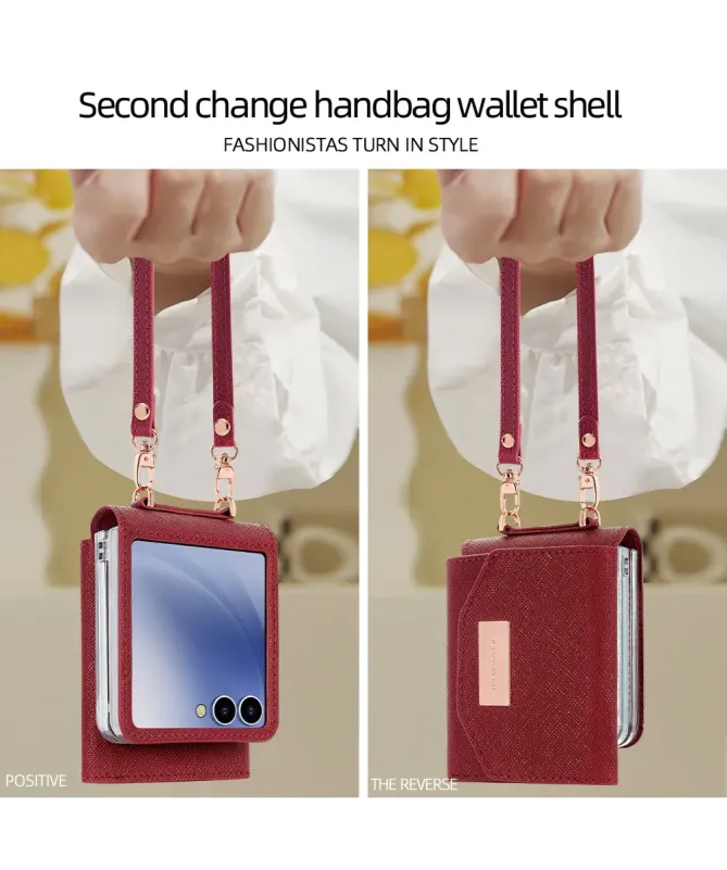 Housse Sacoche Samsung Galaxy Z Flip 7 Portefeuille Lanière