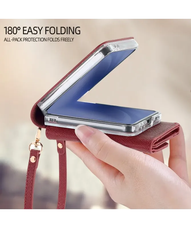 Housse Sacoche Samsung Galaxy Z Flip 7 Portefeuille Lanière