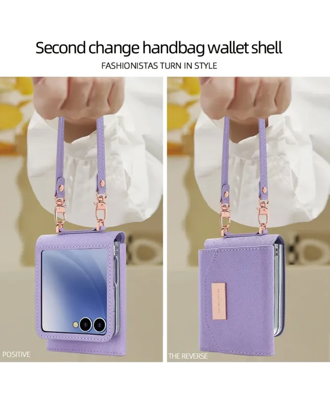 Housse Sacoche Samsung Galaxy Z Flip 7 Portefeuille Lanière