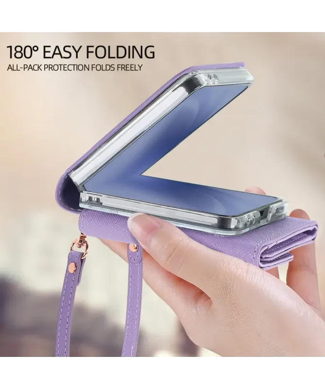 Housse Sacoche Samsung Galaxy Z Flip 7 Portefeuille Lanière