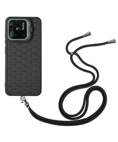 Coque Xiaomi Redmi 10C nid d'abeille avec cordon et support