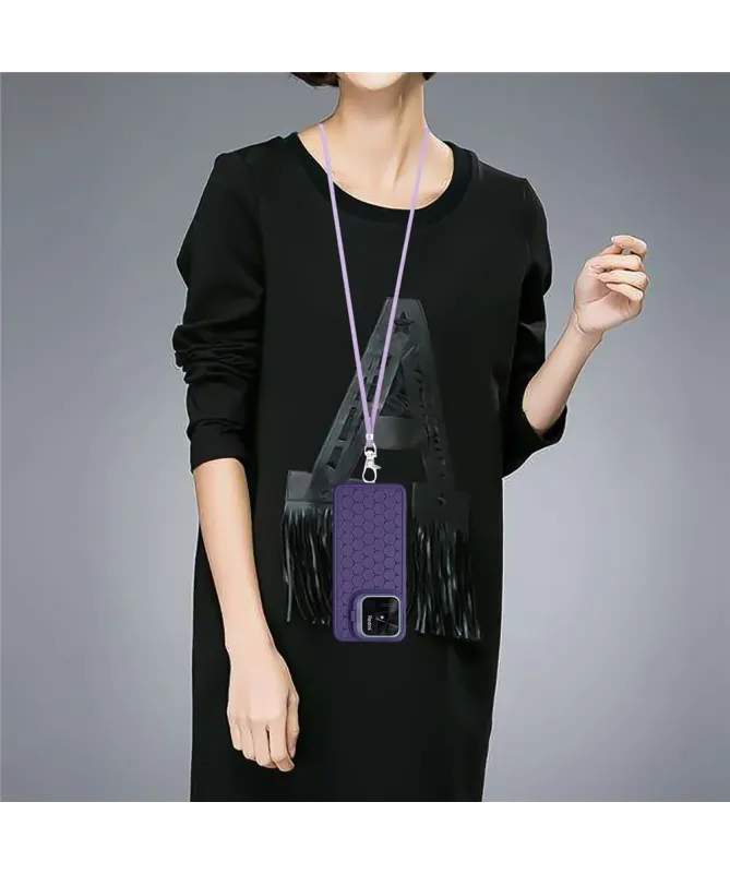 Coque Xiaomi Redmi 10C nid d'abeille avec cordon et support