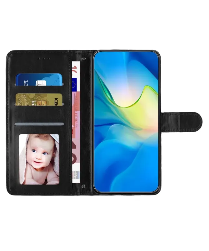 Housse Xiaomi Redmi 10C matelassée portefeuille avec lanière