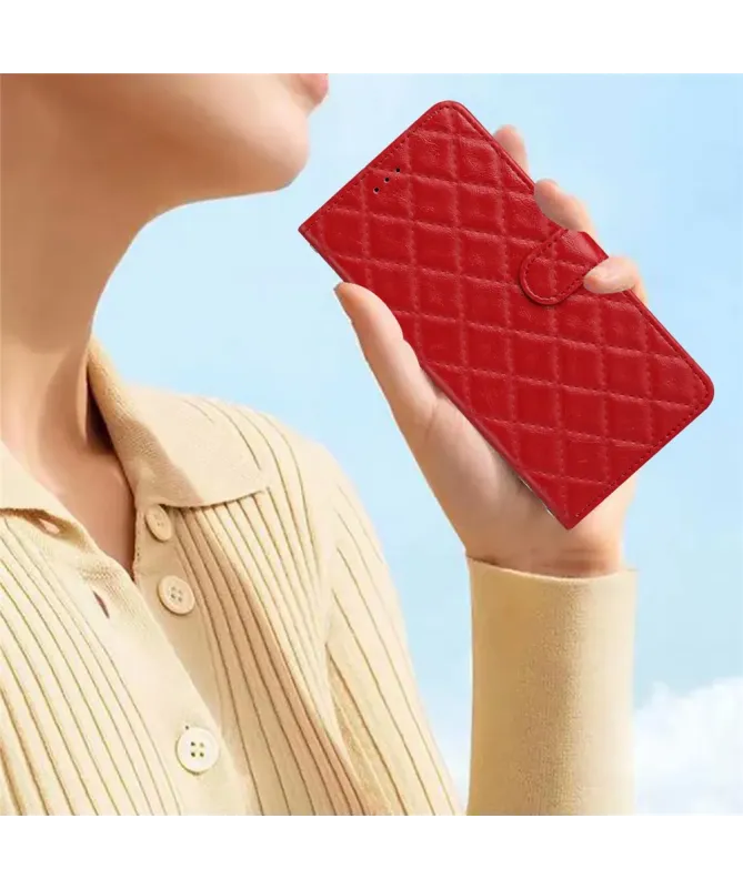 Housse Xiaomi Redmi 10C matelassée portefeuille avec lanière