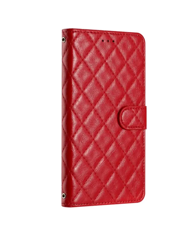 Housse Xiaomi Redmi 10C matelassée portefeuille avec lanière