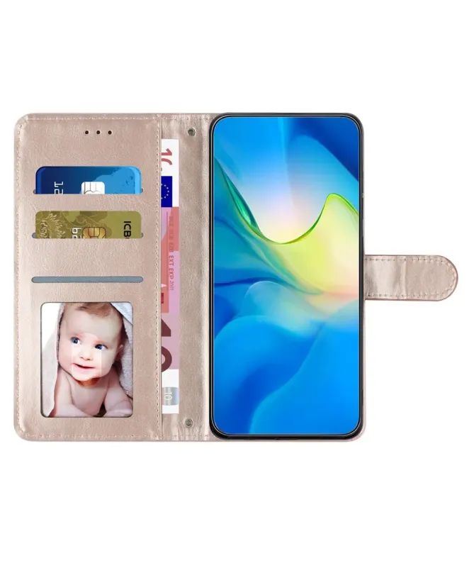 Housse Xiaomi Redmi 10C matelassée portefeuille avec lanière